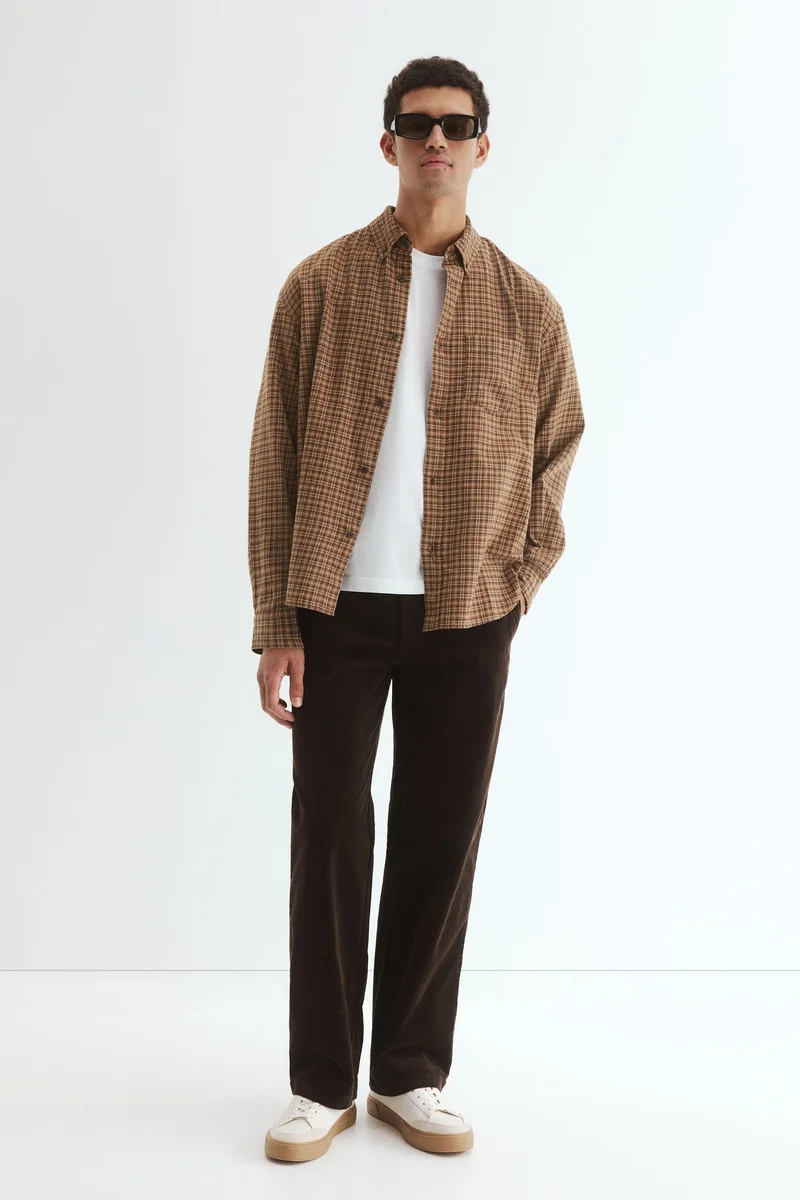 اتش اند ام قميص بقصّة فضفاضة